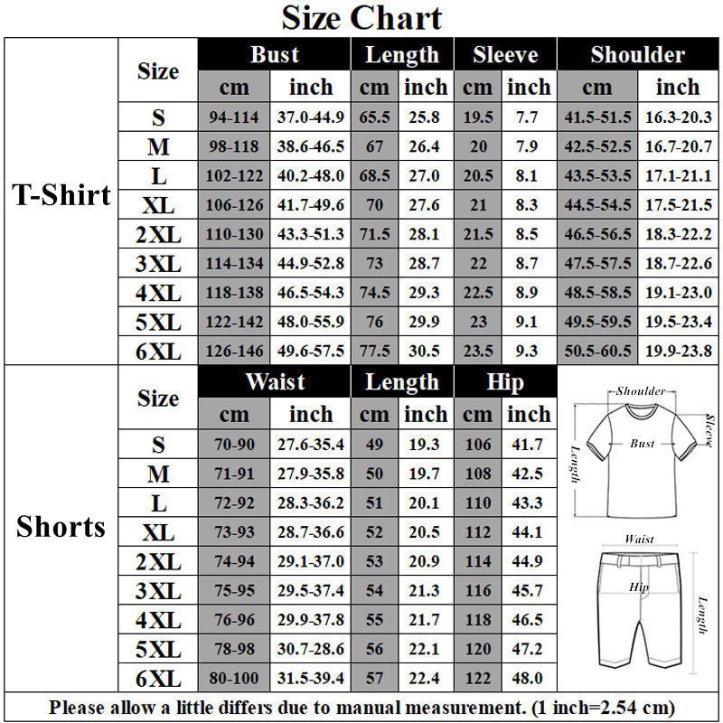 Newest Summer Men's Letter Printed Tees/Shorts/Sets Brand Fashion T-Shirts Couple Sportswear Hip Hop Casual Street Clothing Suit