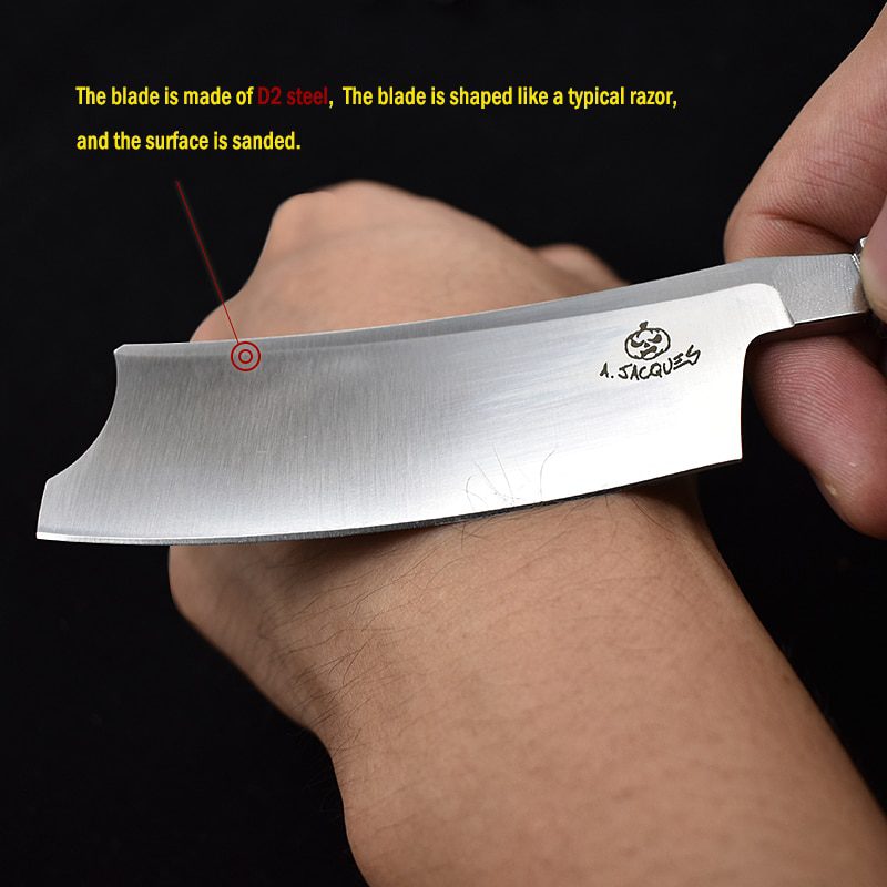 D2 Blade Fixed Razor Stainless Steel Handle Skull Head Hand-made Ornaments Outdoor Hunting Knife Survival Camping Tool Collect