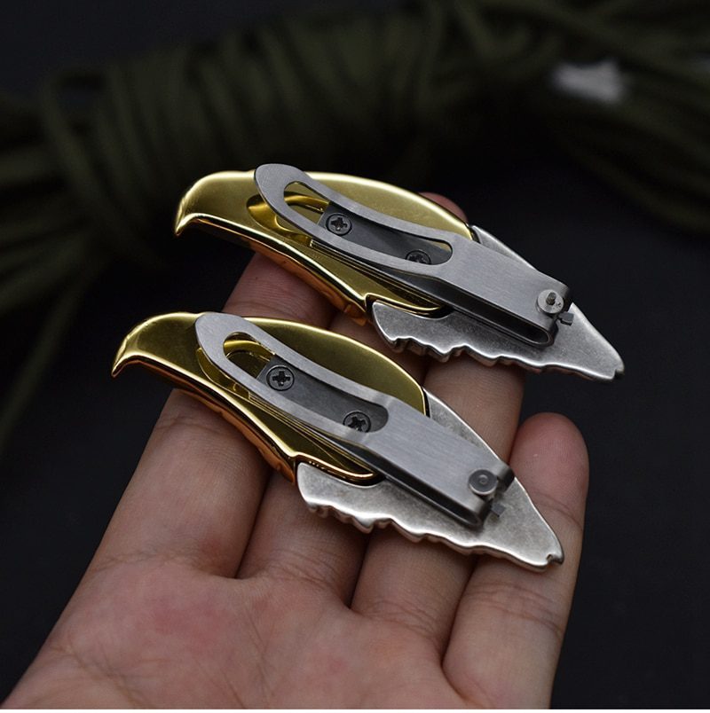 Damascus Steel Ghost Head Knife Skull Tea Cone Handmade Tea Needle M390 blade Camping Tool Self-defense Knife Fixed Blade knife