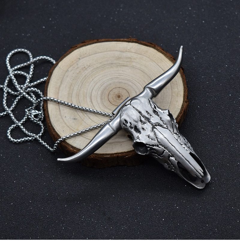 Damascus Steel D2 Steel ox head pendant handicraft EDC Tea Knife Outdoor Personal Defense Knife Tactical Gear Camping Tool