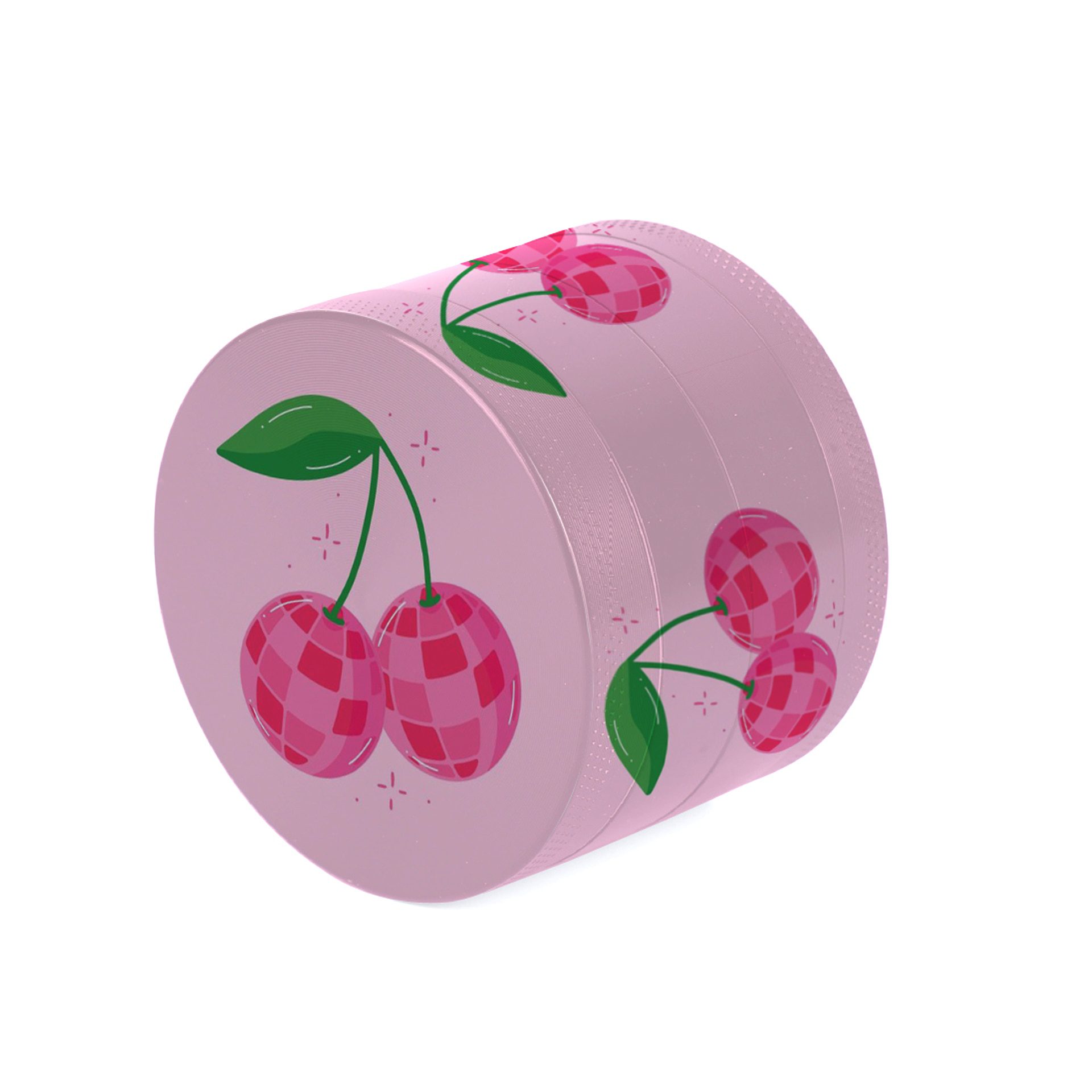 Cherry Pattern Pink Grinder For Girls 4-layer Grinder Abrader Zinc Alloy Tools Accessory Dropship