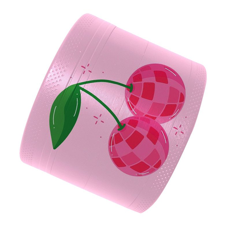 Cherry Pattern Pink Grinder For Girls 4-layer Grinder Abrader Zinc Alloy Tools Accessory Dropship