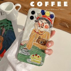 COFFEE CHERRY CAKE Phone Case For iPhone 13 11 12 14 Pro Xs Max XR X 7 8 Plus case Cute sweet Cover - Image 4