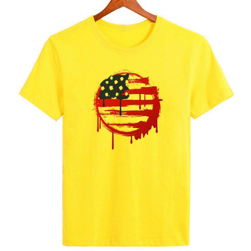 American flag printed T-shirt Hot selling personalized fashion top American men's cool casual shirt B1-43