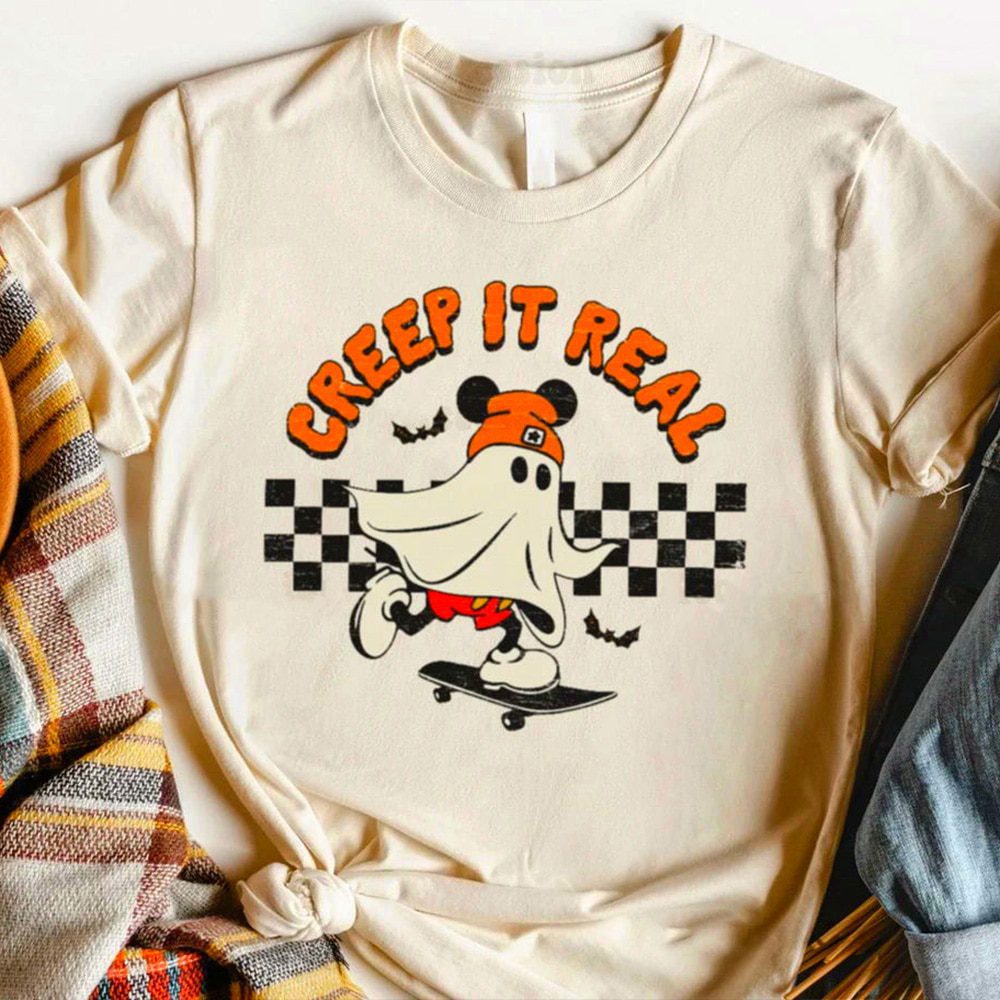 Creep it Real skateboard Cartoon Printing Funny Women T shirts Summer Short Sleeve Loose Cotton Tees Retro Style Casual Shirts