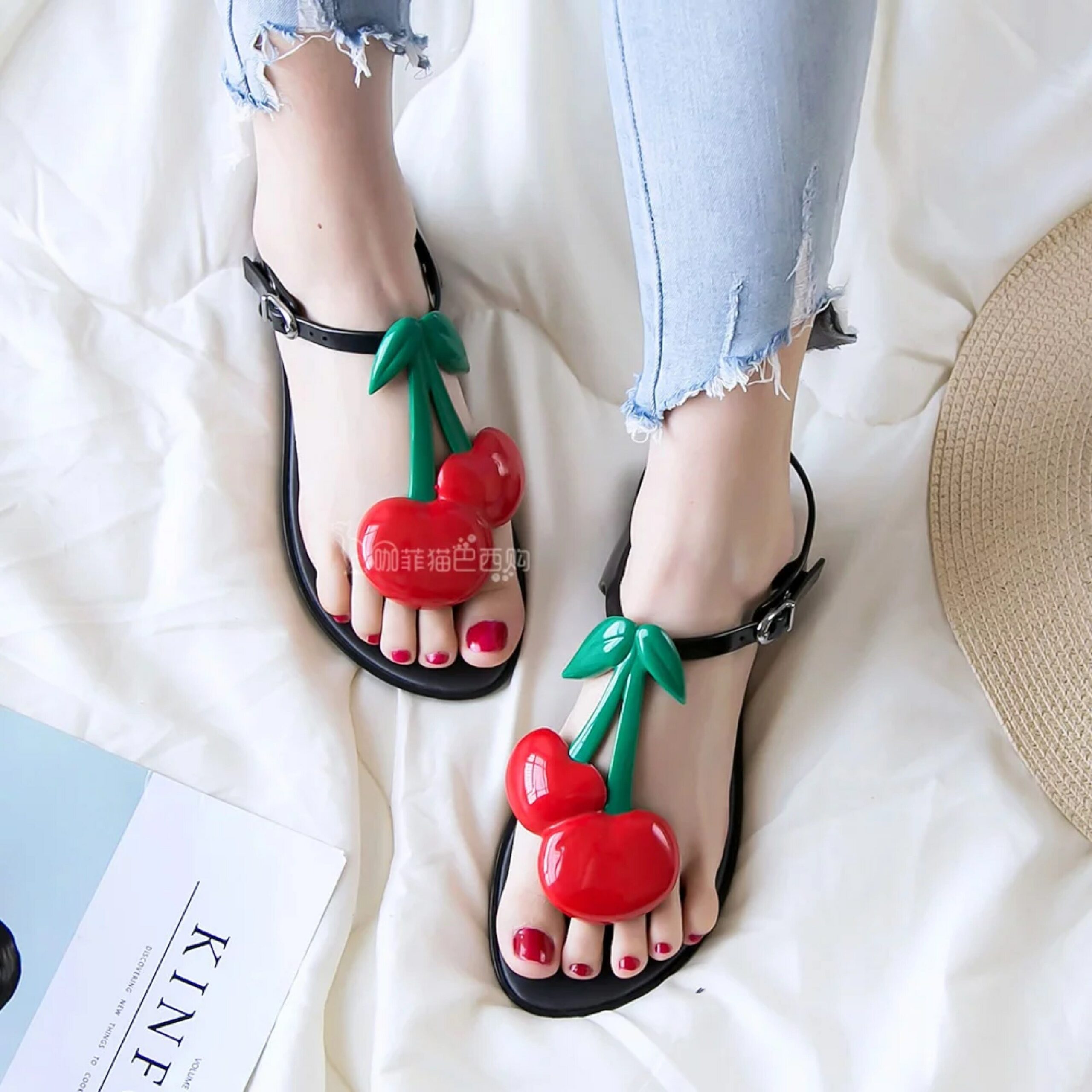 Melissa Brand Cherry 2021 New Women Flat Sandals Melissa Shoes For Women Jelly Sandals Female Jelly Shoes Adulto Mulher