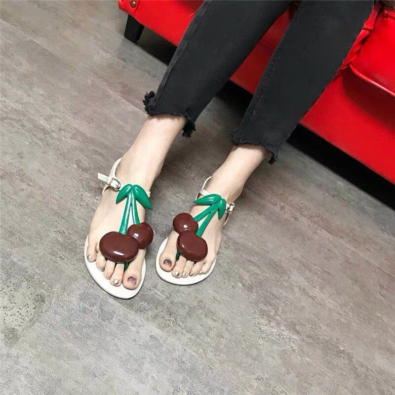 Melissa Brand Cherry 2021 New Women Flat Sandals Melissa Shoes For Women Jelly Sandals Female Jelly Shoes Adulto Mulher