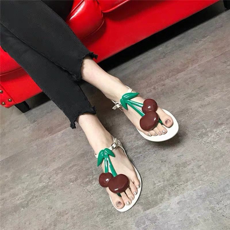 Melissa Brand Cherry 2021 New Women Flat Sandals Melissa Shoes For Women Jelly Sandals Female Jelly Shoes Adulto Mulher