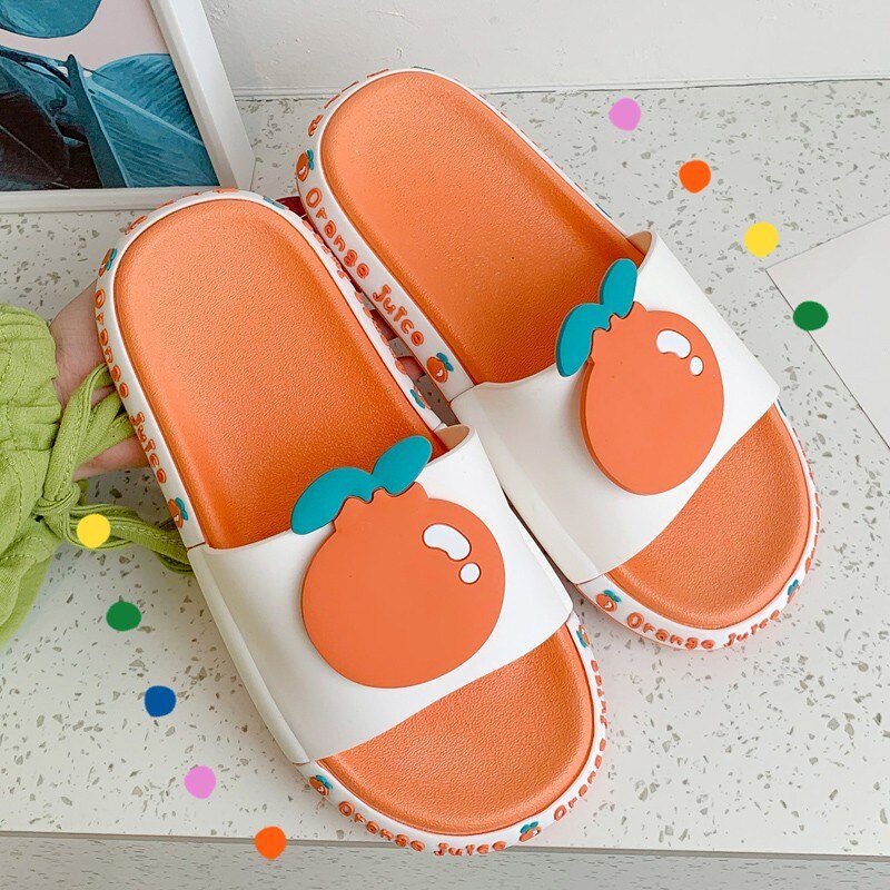 comemore Summer Shoes Beach Slides Women Men Casual Slippers Cartoon Fruits Thick Soled Sandals Bathroom Flip Flops Zapatillas