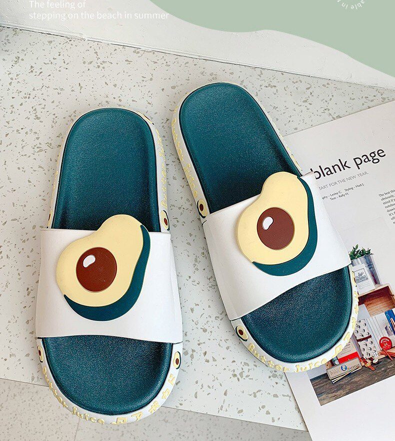 comemore Summer Shoes Beach Slides Women Men Casual Slippers Cartoon Fruits Thick Soled Sandals Bathroom Flip Flops Zapatillas