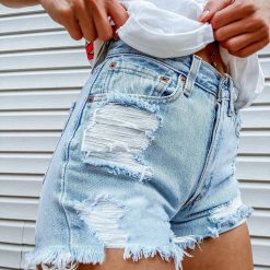 Heart Denim Jean Shorts Casual Summer - Image 3