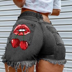 Heart Denim Jean Shorts Casual Summer - Image 6