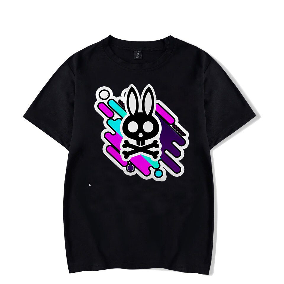 Skull Bunny Print T Shirt for Men Hip Hop Streetwear Funny Tshirt Cotton Men Tops Harajuku Tees Shirt for Male T-shirt Clothes