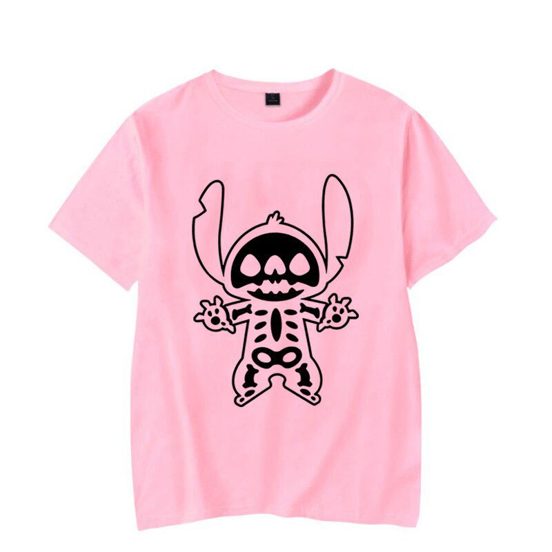 2022 Men's Printed Oversized T-shirts Short Sleeve Shirt Skull Halloween Printed Luminous Top Men's and Women's Plus Size Shirt