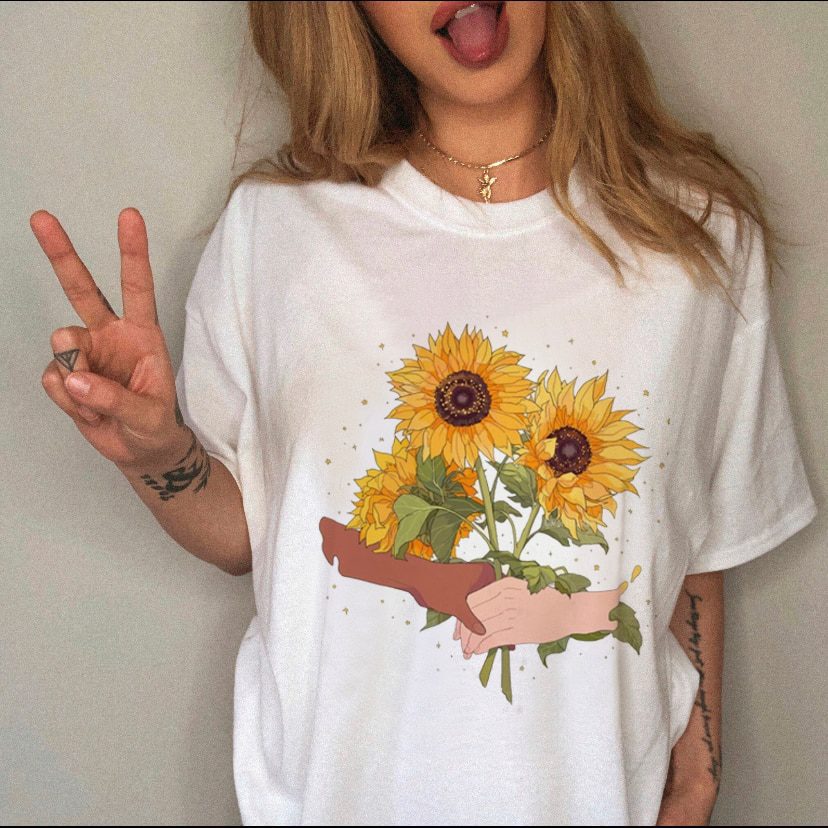 Female Top Fashion Tee Love Heart New Style Trend Clothes Casual Summer Women Clothing Short Sleeve Print Tshirt Graphic T-shirt