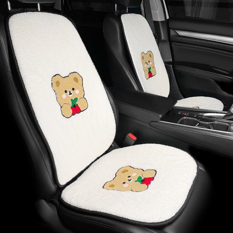 Hgh Quality Plush Cherry Car Interior Decorations Fashion Universal Winter Plush Car Seat Cushion Cover