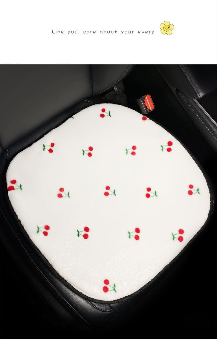 Hgh Quality Plush Cherry Car Interior Decorations Fashion Universal Winter Plush Car Seat Cushion Cover