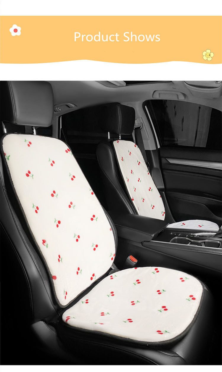 Hgh Quality Plush Cherry Car Interior Decorations Fashion Universal Winter Plush Car Seat Cushion Cover