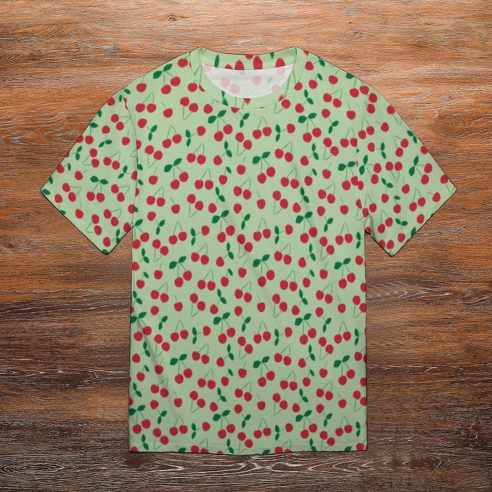 Cute Cherry Print T Shirt Retro Fruit Cool T-Shirts Men Funny Tee Shirt Premium Short Sleeves Graphic Tees Big Size 5XL 6XL