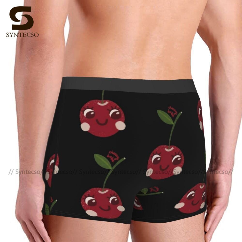 Cherry Underwear Breathable Hot Print Trunk Polyester Pouch Men Boxer Brief