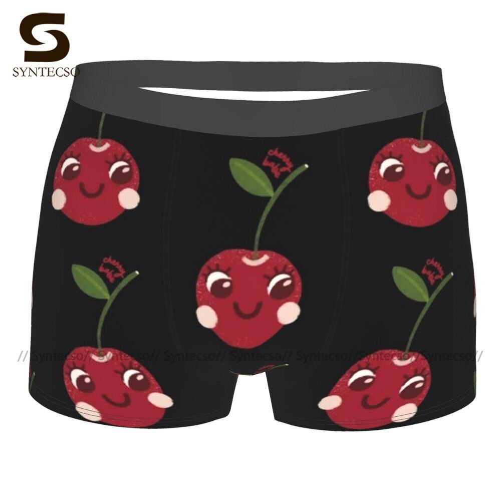 Cherry Underwear Breathable Hot Print Trunk Polyester Pouch Men Boxer Brief