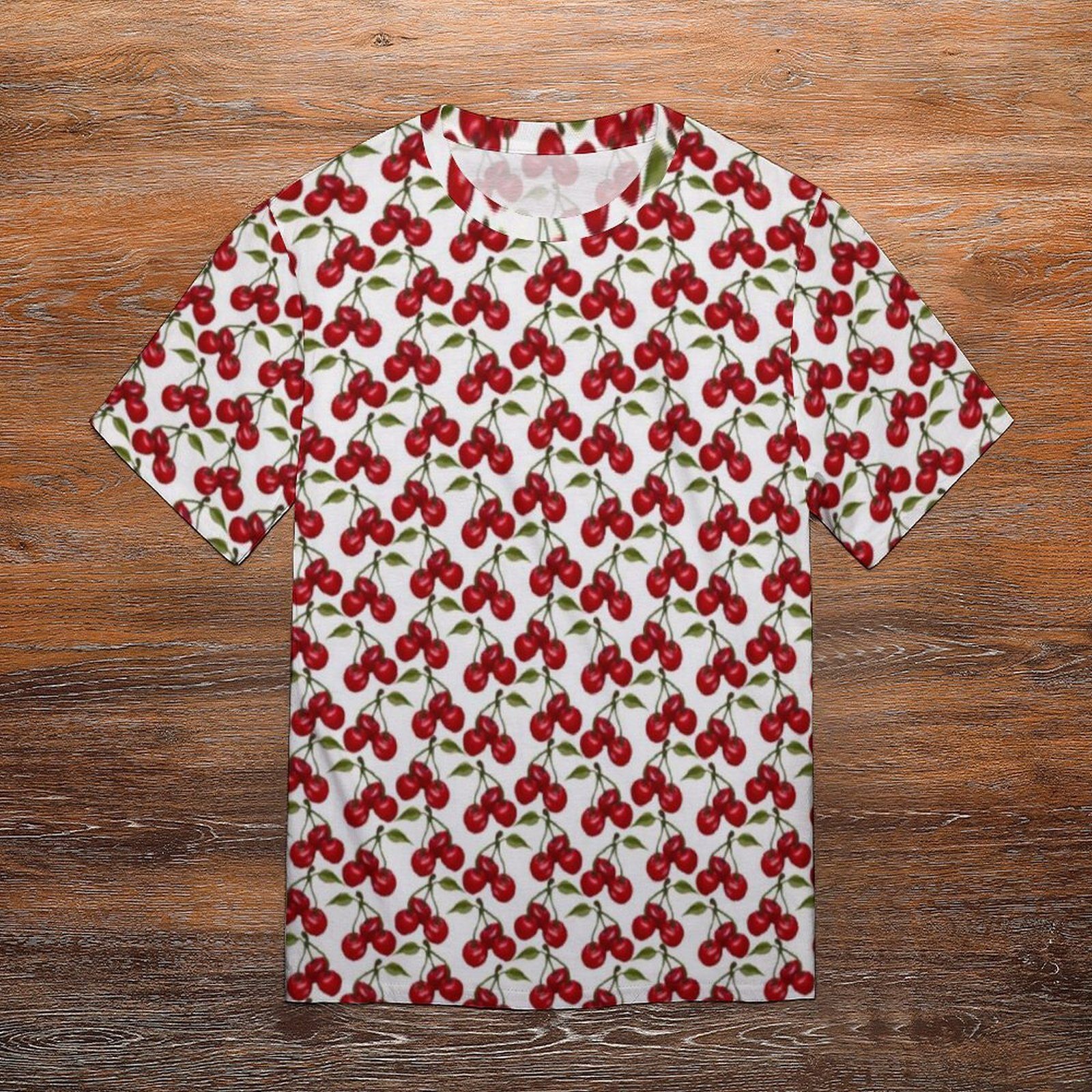 Fruit Print T Shirt Pretty Red Cherry Men Novelty T-Shirts Original Graphic Tee Shirt Short-Sleeve Streetwear Plus Size Tops