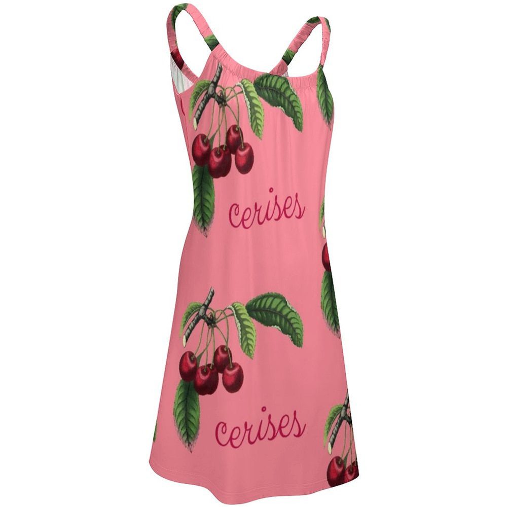 Cherry Cherries Dress Suspender Fruit Pattern Day Dresses Hot Sale Female Comfortable Sexy Women Elegant Summer One-Piece Dress