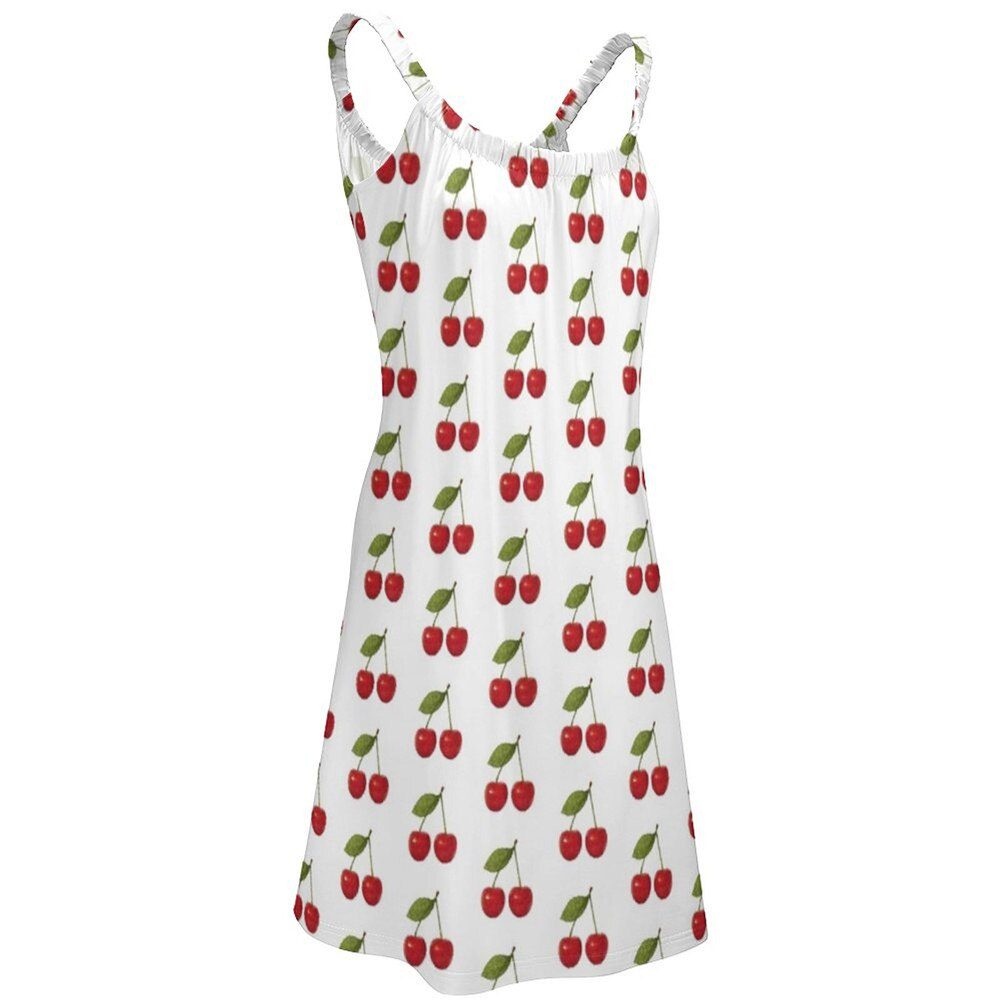 Cherry Cherries Dress Suspender Fruit Pattern Day Dresses Hot Sale Female Comfortable Sexy Women Elegant Summer One-Piece Dress