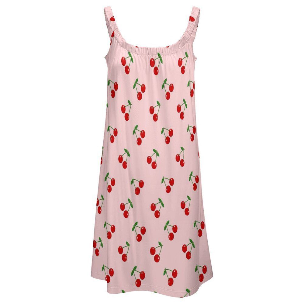 Cherry Cherries Dress Suspender Fruit Pattern Day Dresses Hot Sale Female Comfortable Sexy Women Elegant Summer One-Piece Dress