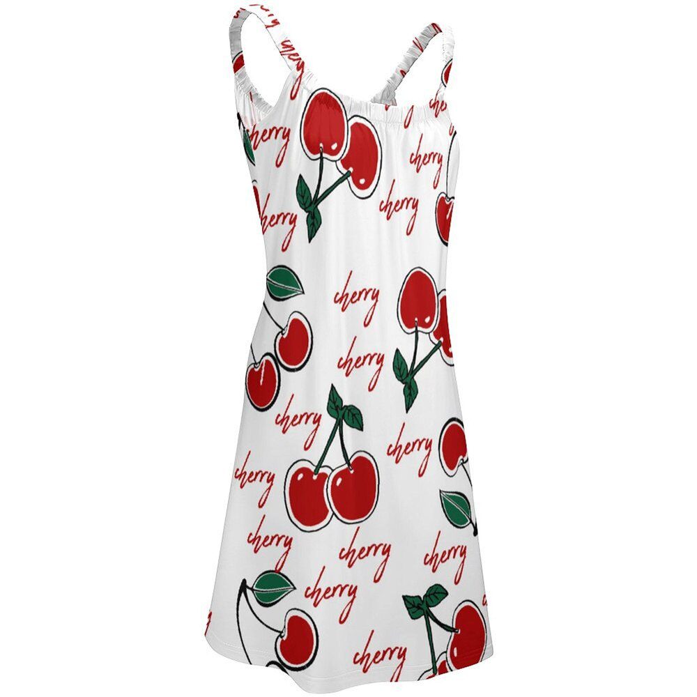 Cherry Cherries Dress Suspender Fruit Pattern Day Dresses Hot Sale Female Comfortable Sexy Women Elegant Summer One-Piece Dress