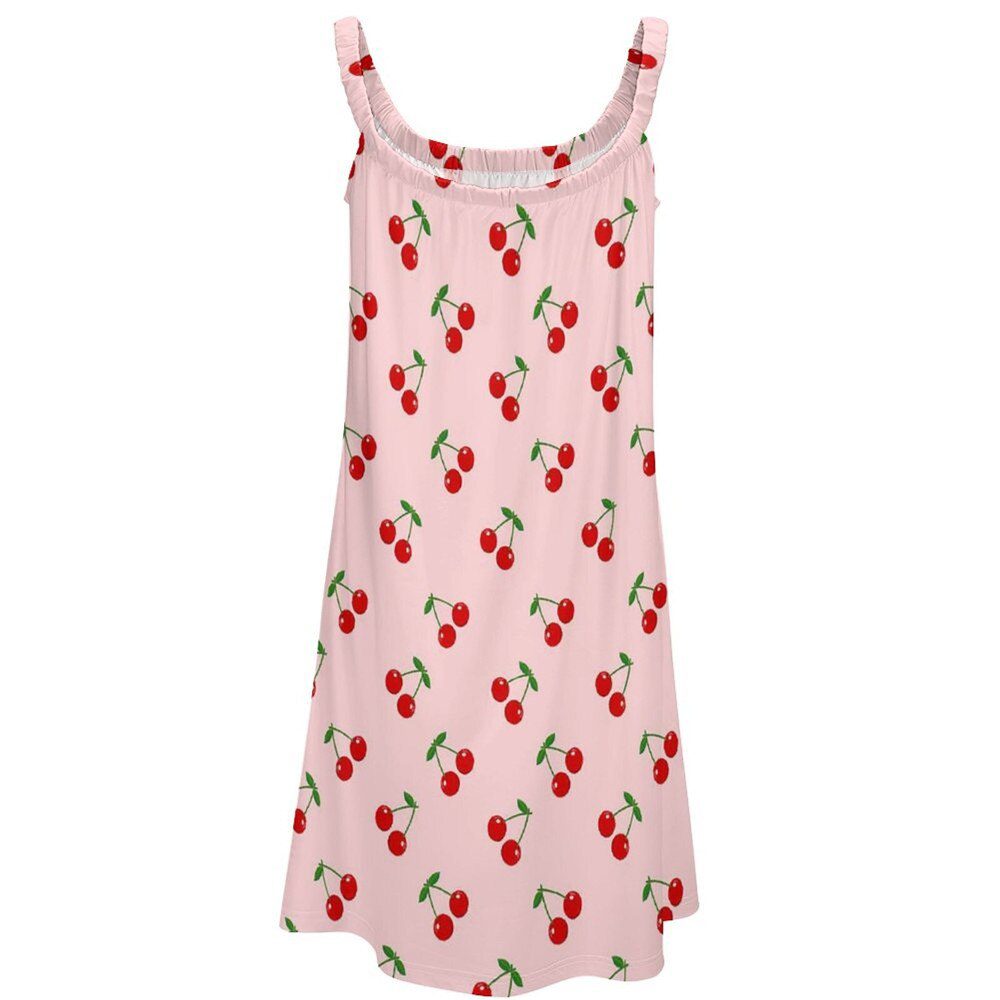 Cherry Cherries Dress Suspender Fruit Pattern Day Dresses Hot Sale Female Comfortable Sexy Women Elegant Summer One-Piece Dress