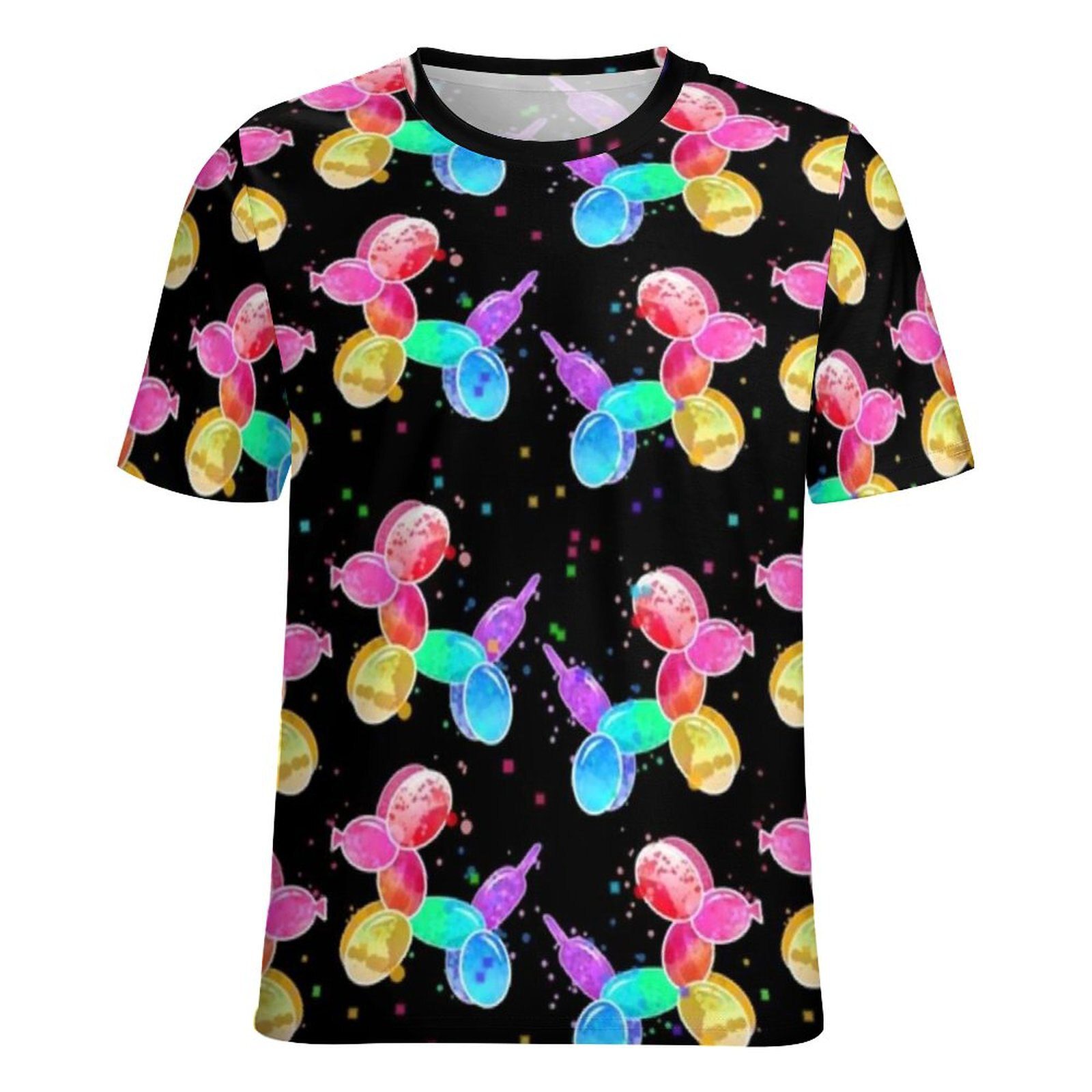 Rainbow Animal T-Shirts Balloon Dogs Print Korean Fashion T Shirt Short Sleeve Hip Hop Oversized Tee Shirt Summer Clothes Gift