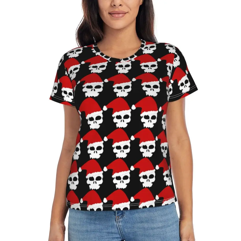 cherry Skull T Shirt Kawaii Y2K O Neck T Shirts Short Sleeve Tops