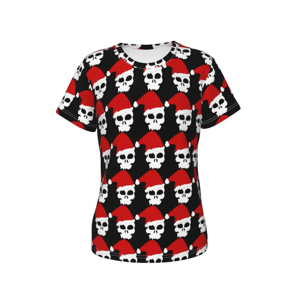 cherry Skull T Shirt Kawaii Y2K O Neck T Shirts Short Sleeve Tops