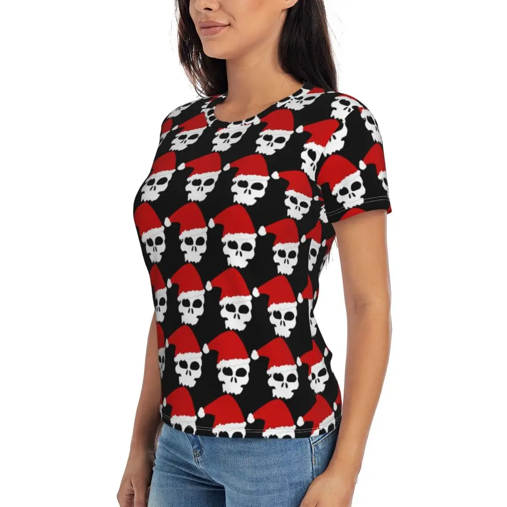 cherry Skull T Shirt Kawaii Y2K O Neck T Shirts Short Sleeve Tops