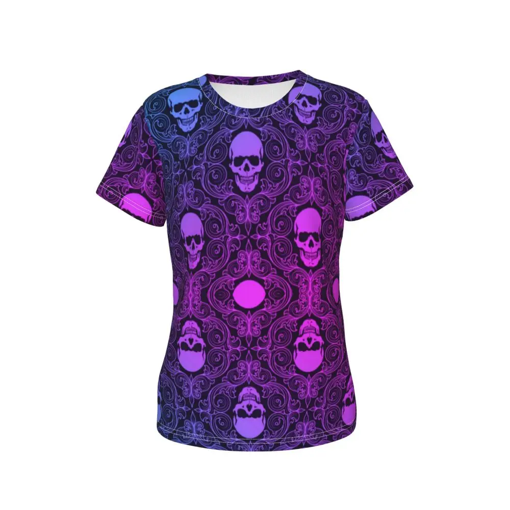 cherry Skull T Shirt Kawaii Y2K O Neck T Shirts Short Sleeve Tops