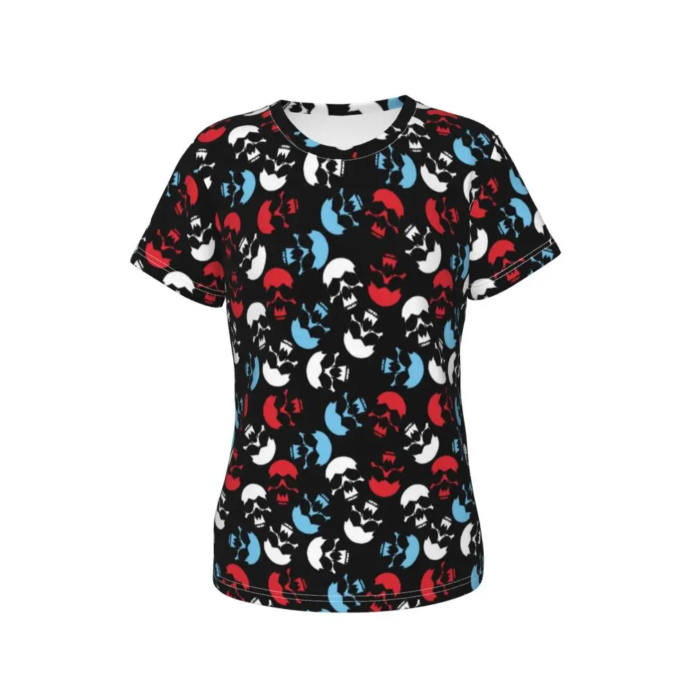 cherry Skull T Shirt Kawaii Y2K O Neck T Shirts Short Sleeve Tops