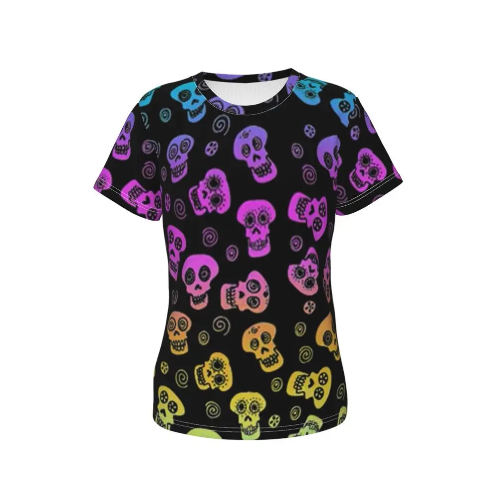 cherry Skull T Shirt Kawaii Y2K O Neck T Shirts Short Sleeve Tops