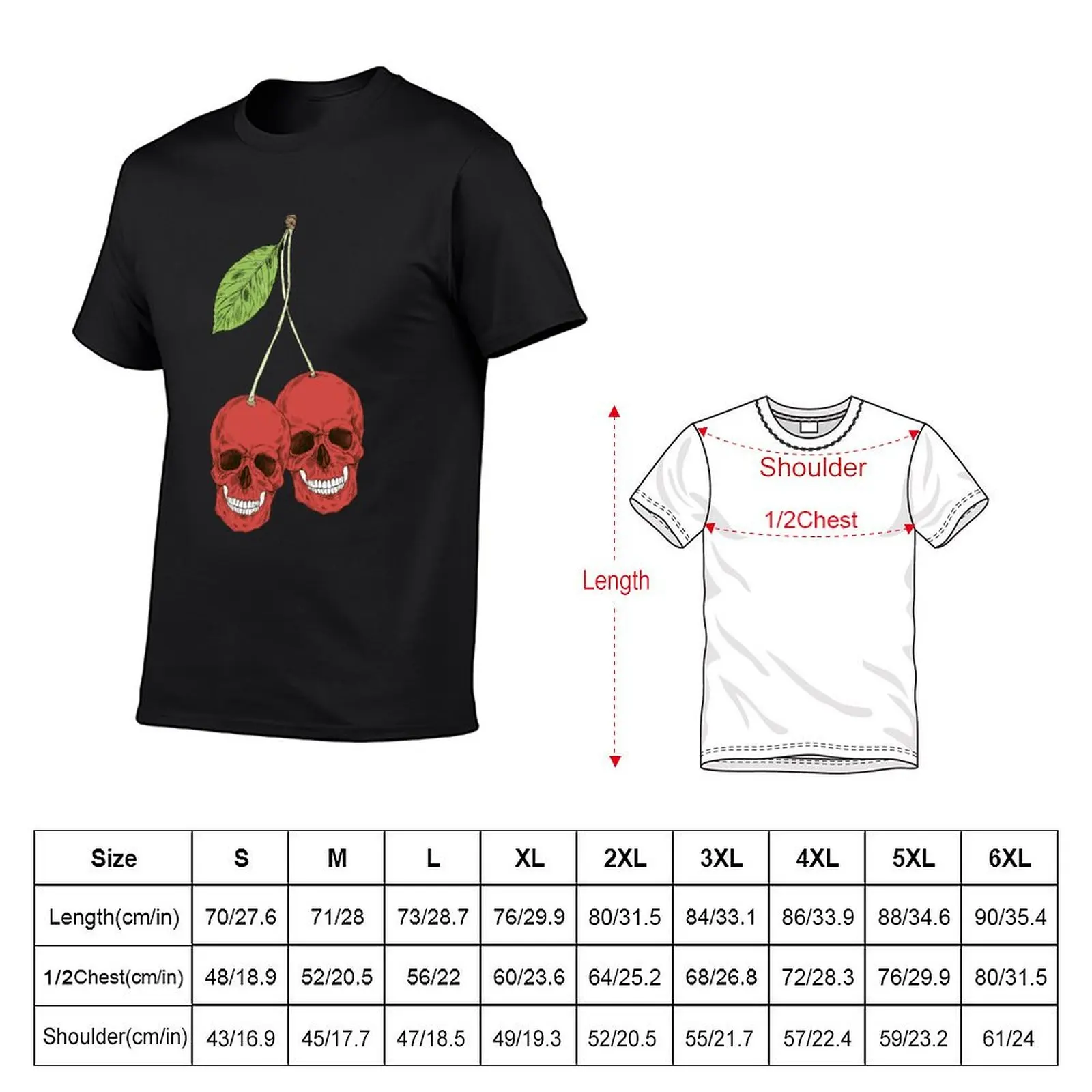 Cherry Skull T-Shirt  Multi-Color Short sleeve Unisex