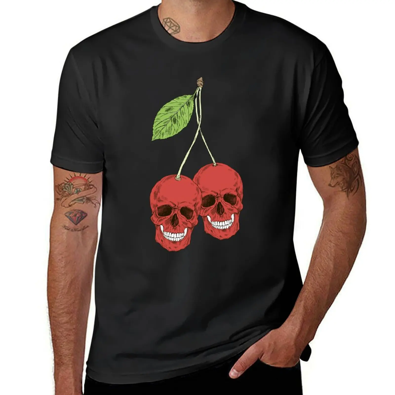 Cherry Skull T-Shirt  Multi-Color Short sleeve Unisex