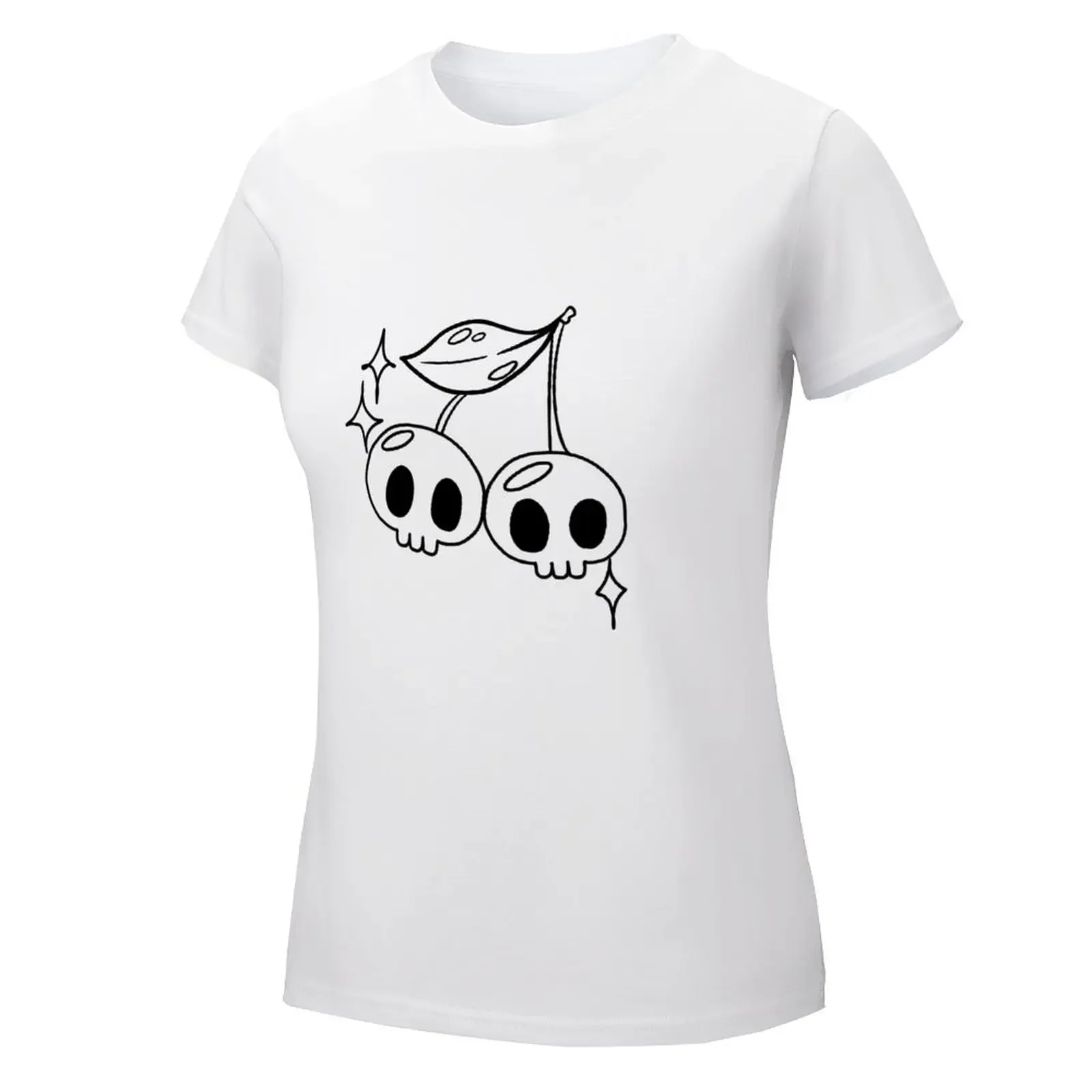 Cherry Skull  T-shirt summer Tops Women