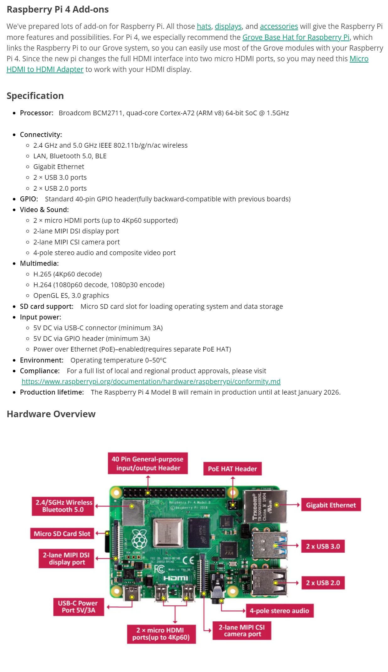 Official Original Raspberry Pi 4 Model B Development Board RAM 1GB 2GB 4GB 8GB BCM2711 Quad-core Cortex-A72 (ARM v8) 64-bit SoC