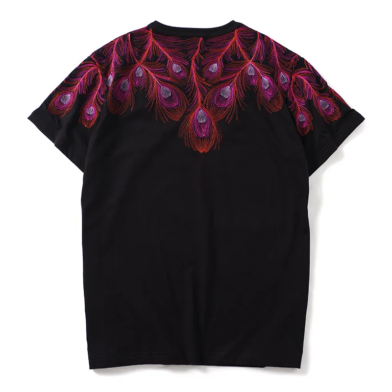 Supzoom New Arrival O-neck Brand Clothing Knitted T Shirt Homme Embroidery Feathers Popular Couples Short Sleeve Cotton Tshirt