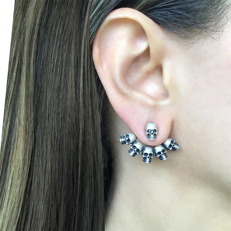 Vintage Gothic Multiple Skeleton Earrings for Women Hip Hop Punk Unisex Party Skull Shape Earrings Jewelry Accessories Wholesale