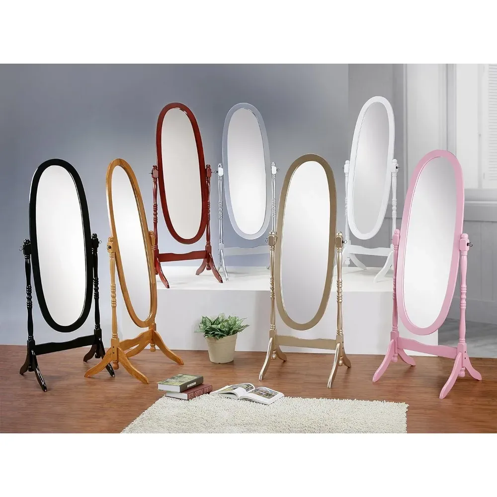 Mirrors Full Body Furniture Traditional Style Wood Floor Mirror, Cherry Finish Decorative Mirrors