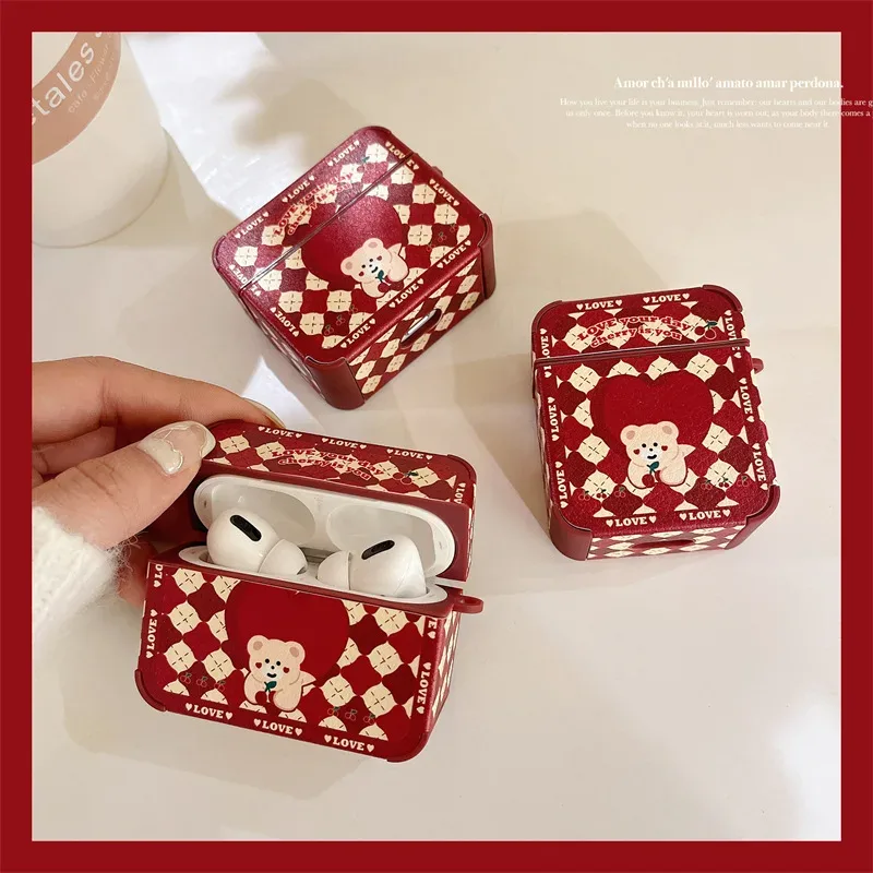 Cherry Diamond Bear 2021 AirPods 3 Case Apple AirPods 2 Case Cover AirPods Pro Case IPhone Earphone Accessories Air Pod Case