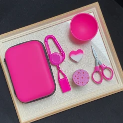 1Set Pink Kit With 40mm Grinder Silicone Bowl Lighter Holder - Image 2