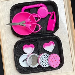 1Set Pink Kit With 40mm Grinder Silicone Bowl Lighter Holder - Image 4