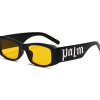 Yellow Lense Square Sunglasses Luxury Brand Design