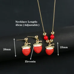 Red Zirconia Strawberry Pepper Set - Image 4